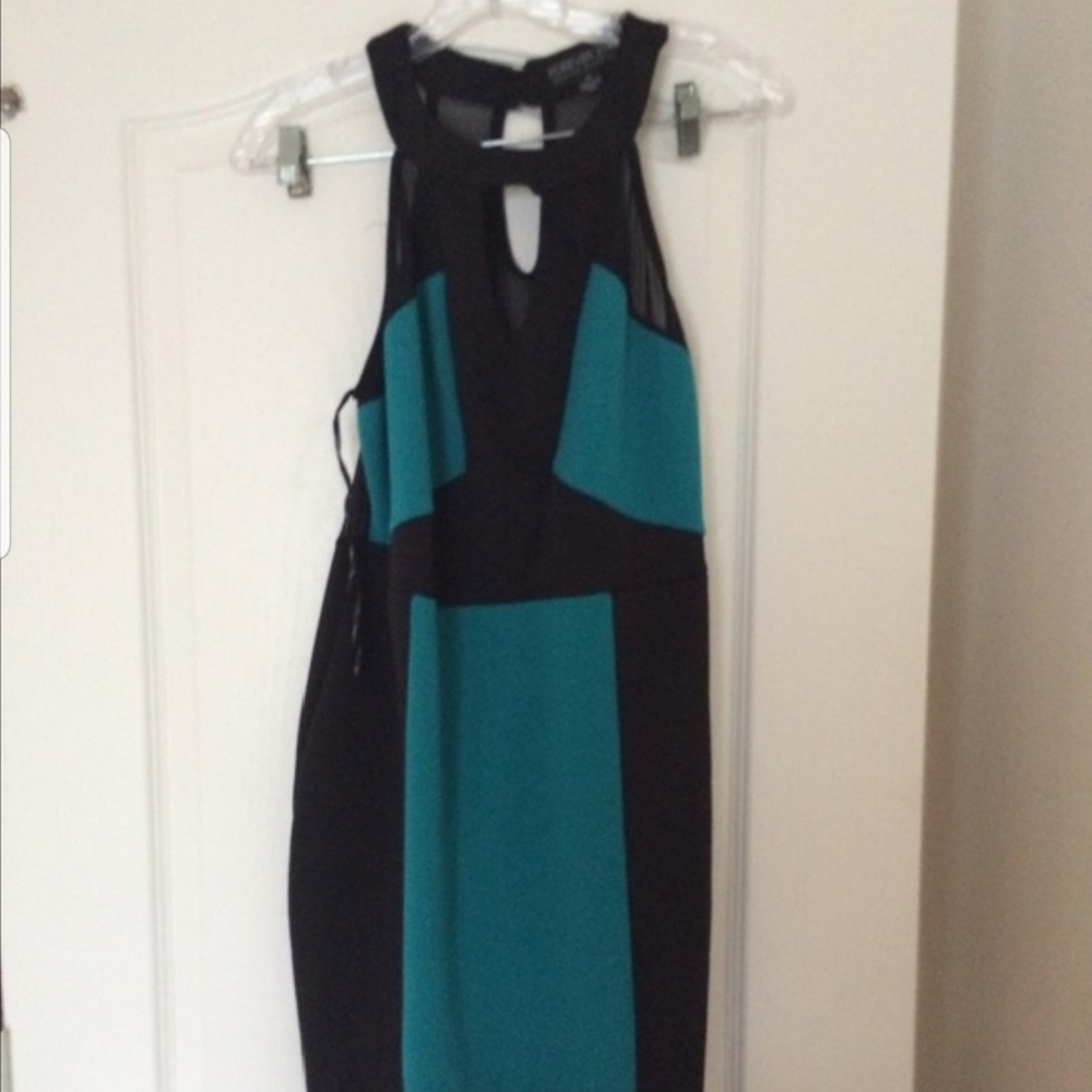 Sexy black and turquoise dress - 3x